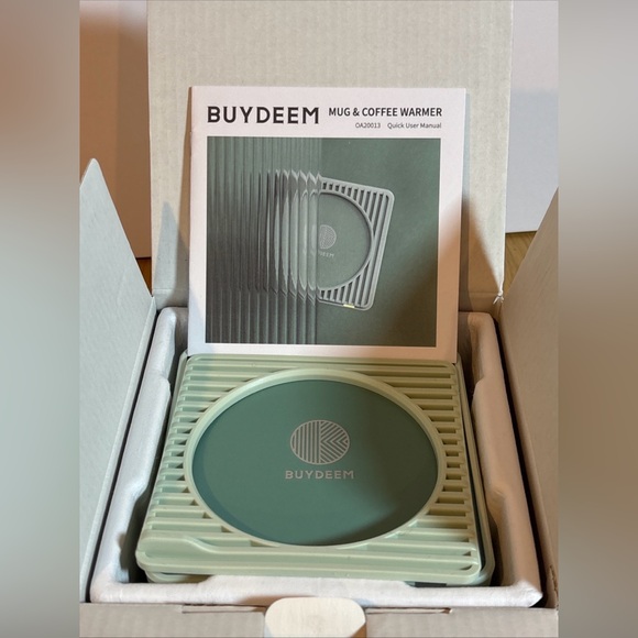 Buydeem Mug & Coffee Warmer Cozy Greenish NEW - Picture 1 of 3